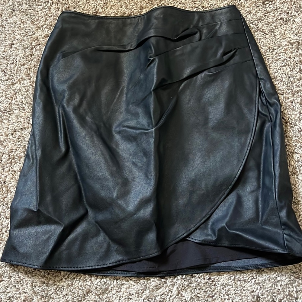 Black leather skirt